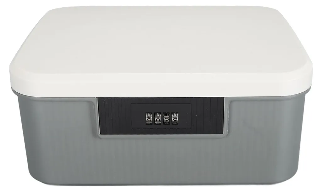 Mallette de rangement 9L avec serrure à code et double couche grise pro - 3