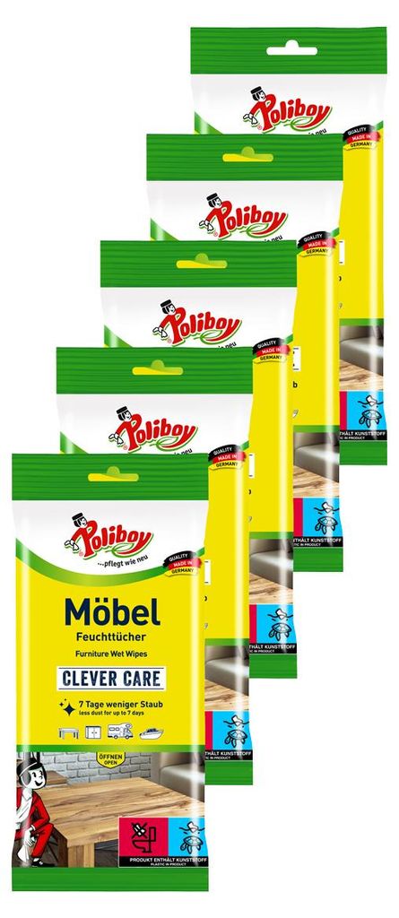 Poliboy Reinigungstücher Möbel Staubmeister 5er Set - Produktbild 