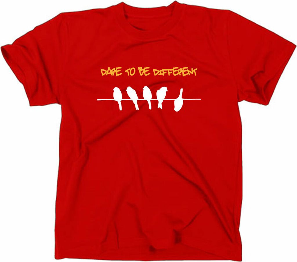 Styletex23 T-Shirt Dare to Be Different, Vögel, rot, L
