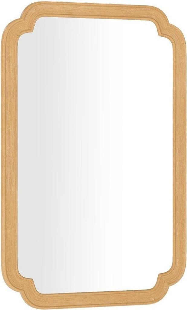 Rechteckiger Wandspiegel mit Holzrahmen, 90x60 cm