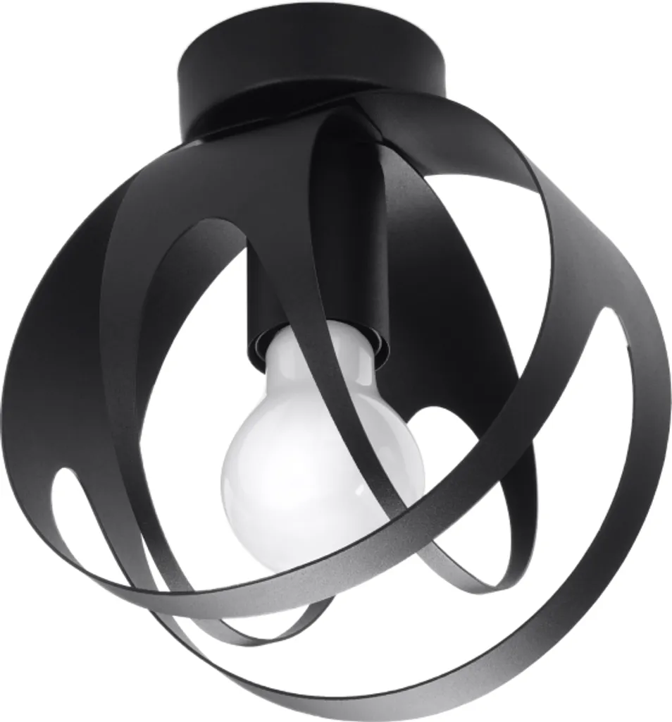 Plafonnier de plafond E27 noir design moderne RIOX 1 pour salon et cuisine