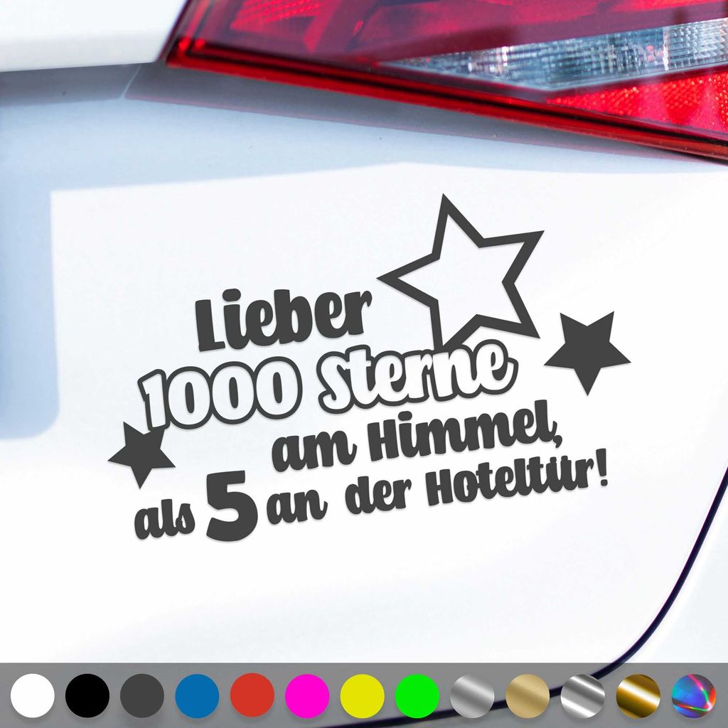 PantherPixel 1000 Sterne Aufkleber am Himmel Reisen Urlaub Camping Sticker Auto Geschenkidee Farbe Dunkelgrau