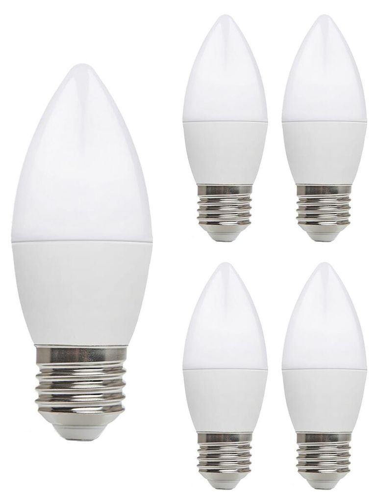 Kobi LED-Kerzenlampe E27 8,5 W - 806 lm - 3000 K - 230 V - Für Wohnzimmer, Decken- oder Wandbeleuchtung - 5 Stück