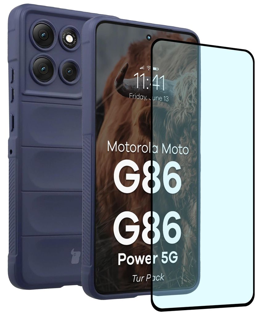 Robuste Handyhülle + gehärtetem Glas für Motorola Moto G86 Produktbild 
