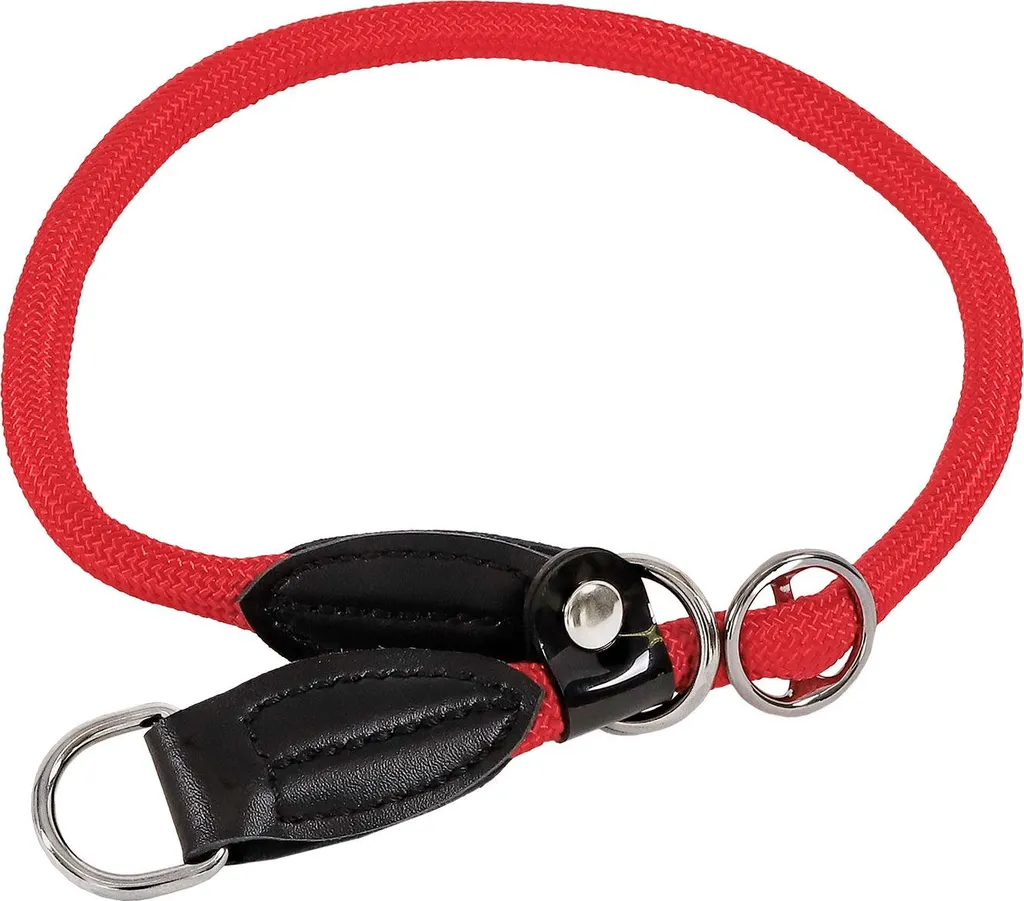 collare lionto pull-stop, regolabile e leggero, collare per cani da riporto in nylon con anello di arresto, lunghezza 40 cm, diametro 0,8 cm, rosso