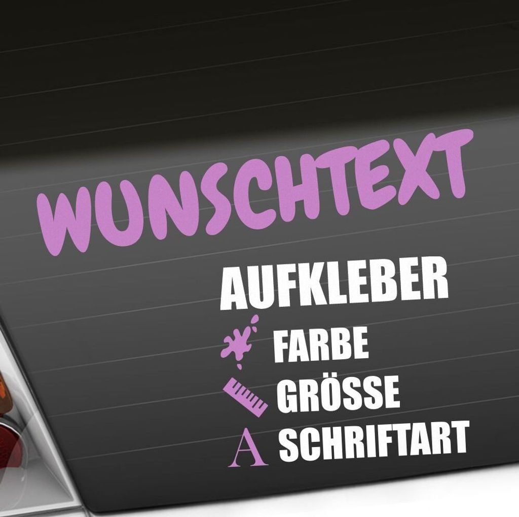 Kiwistar - Autoaufkleber - Wunschtext Aufkleber Buchstaben Zahlen Schriftzug - Namen Spruch selber kleben und gestalten - Aufkleber für Auto Kfz F...