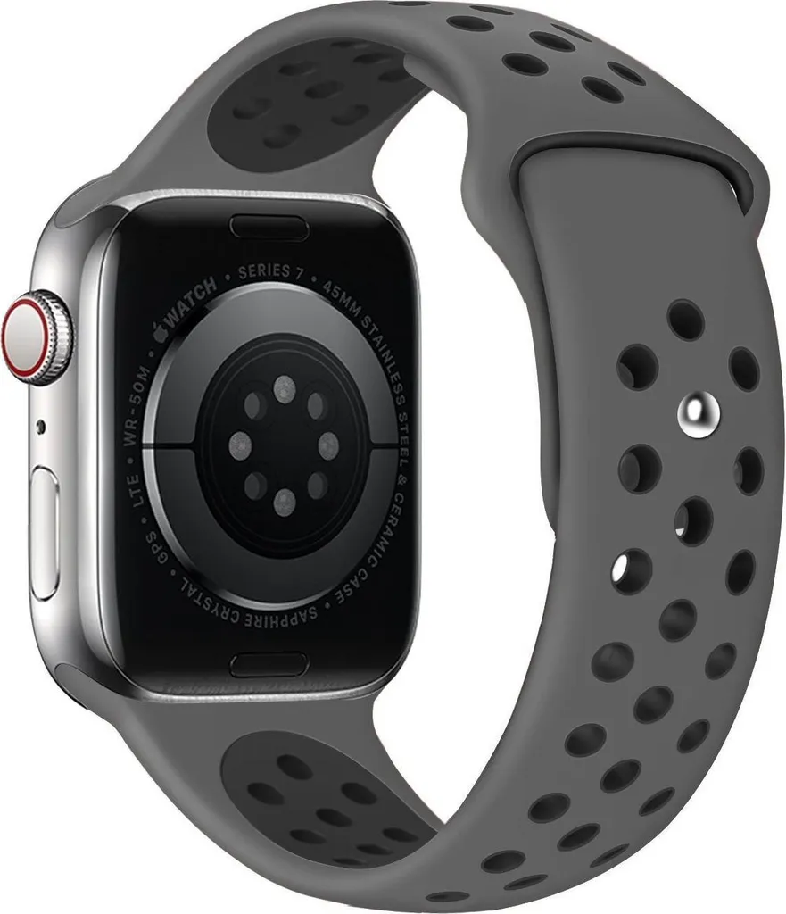 Bracelet de rechange en silicone pour Apple Watch 41mm Sporty Pro Gris