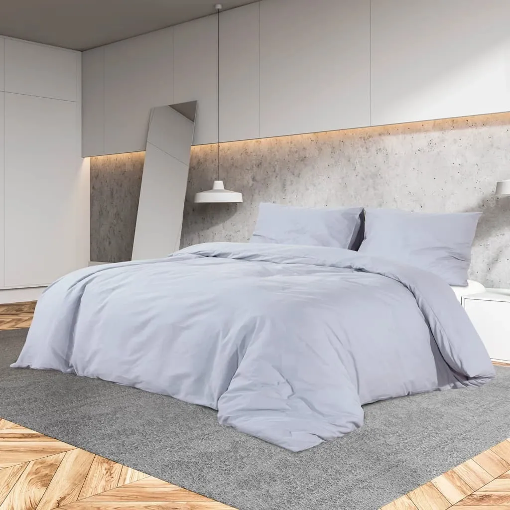 Set Letto Matrimoniale Grigio Cotone 220x240 The Living Store