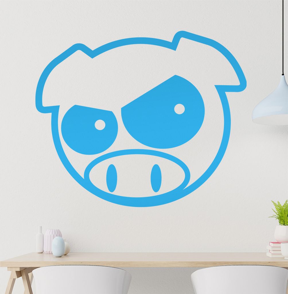 Schwein Wandtattoo in 6 Größen - Wandaufkleber Wall Sticker - Dekoration, Küche, Wohnzimmer, Schlafzimmer, Badezimmer
