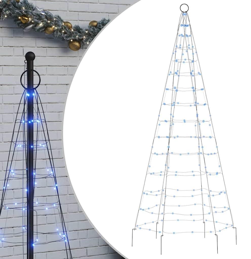 vidaXL Choinka LED na maszt 200 LED niebieska 180 cm Zdjęcie produktu 