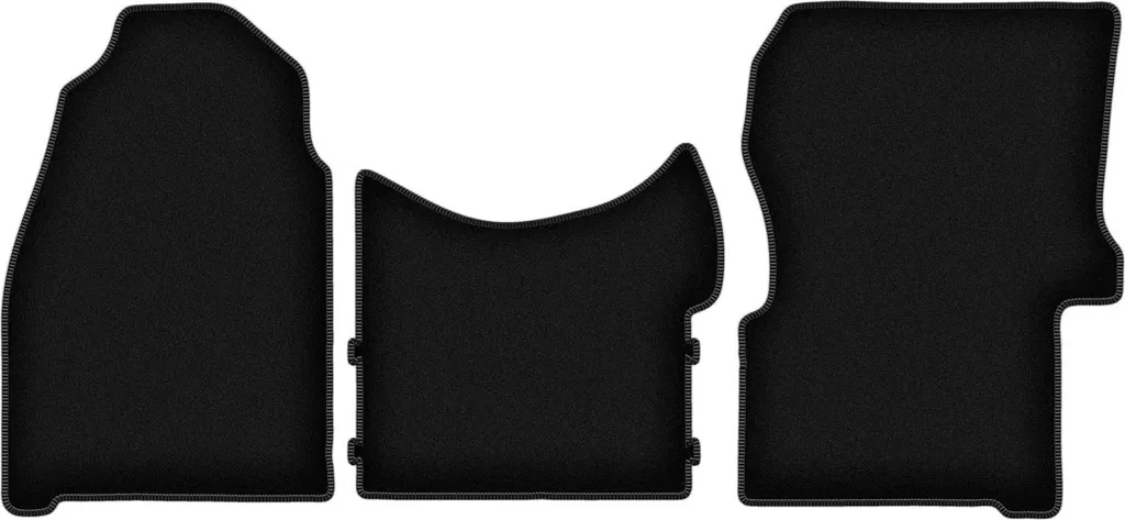 Tappetini in velluto per Mercedes Sprinter II (2006-2019, furgone) neri, set 3 pz, con fissaggi
