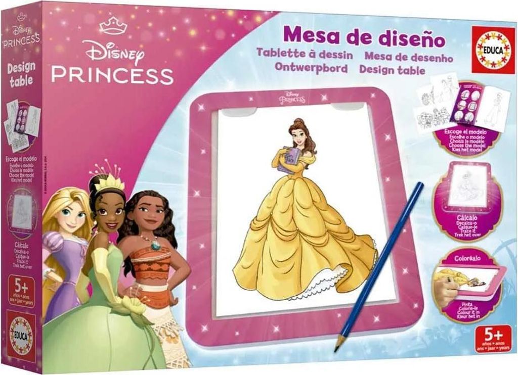 Educa Disney Prinzessinnen Designtisch Lernspiel Rosa Rosa One Size