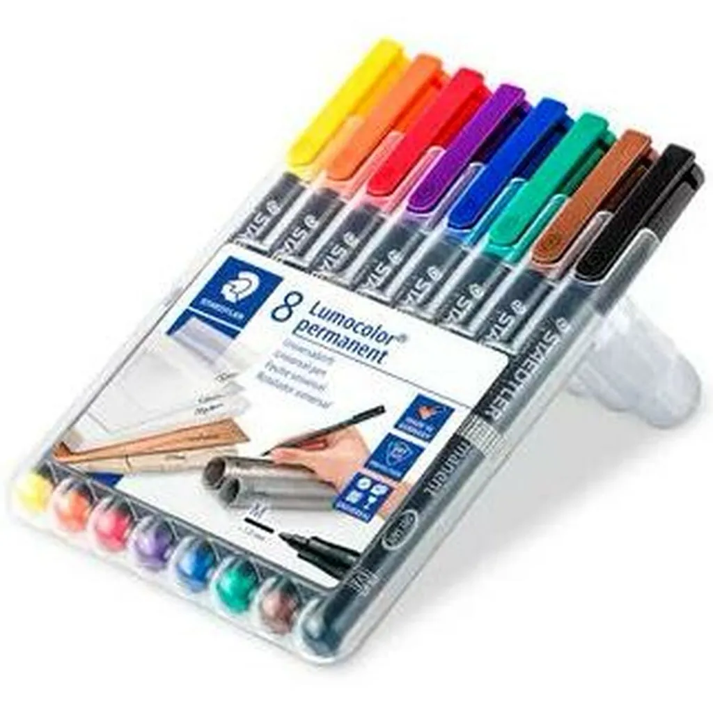 Staedtler 317 WP8 Lumocolor Permanente M - Set 8 Colori Penna Universale