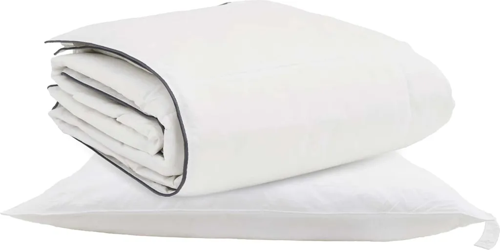 Set Letto vidaXL Piumino Invernale e Cuscino in Piuma Bianca - Design