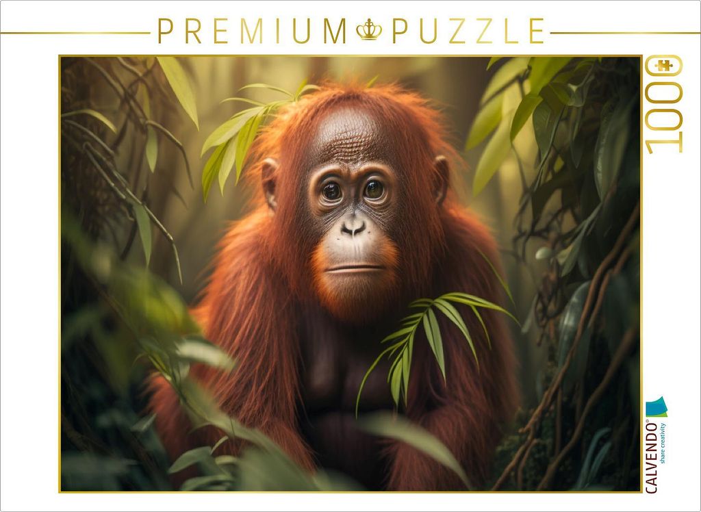 CALVENDO Puzzle Orang-Utan in seinem Zuhause | 1000 Teile Lege-Größe 64x48cm Foto-Puzzle für glückliche Stunden