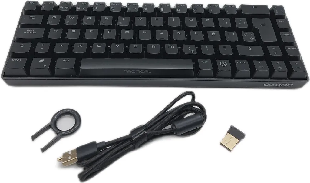 Mini Clavier Mécanique Ozone Tactical Noir : RVB, USB-C/BT, Sans Pavé