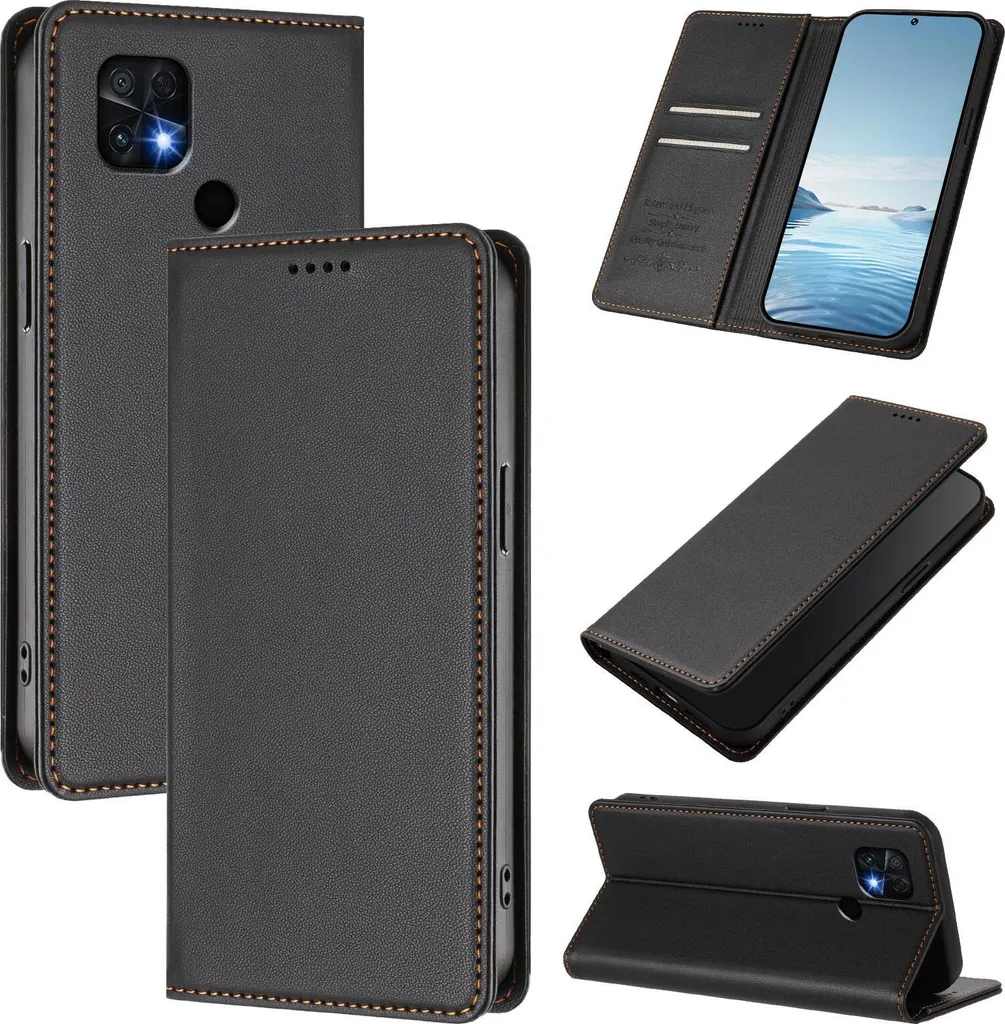 Custodia per Xiaomi Poco C40/Redmi 10C, Flip Cover in Finto cuoio antiurto magnetica con supporto Nero - 2