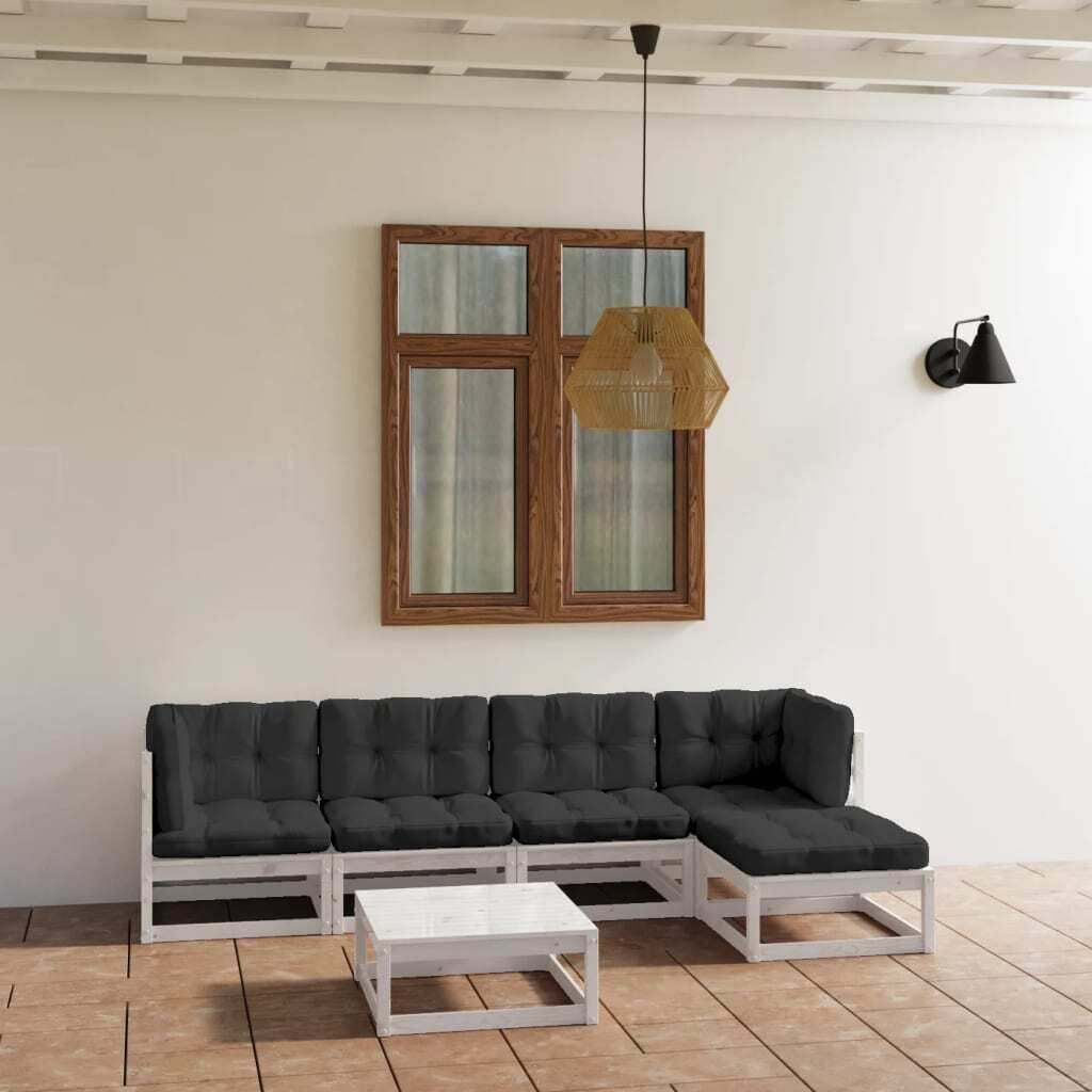 6-tlg. Garten-Lounge-Set mit Kissen Kiefer Massivholz , Gartenmöbel-Sets Design 2024
