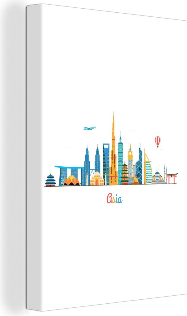 OneMillionCanvasses - Leinwandbilder - 90x140 cm, Skyline - Asien - Regenbogen, Wandbilder Kunstdruck Wanddekoration - Foto auf Leinwand - Gemäl...