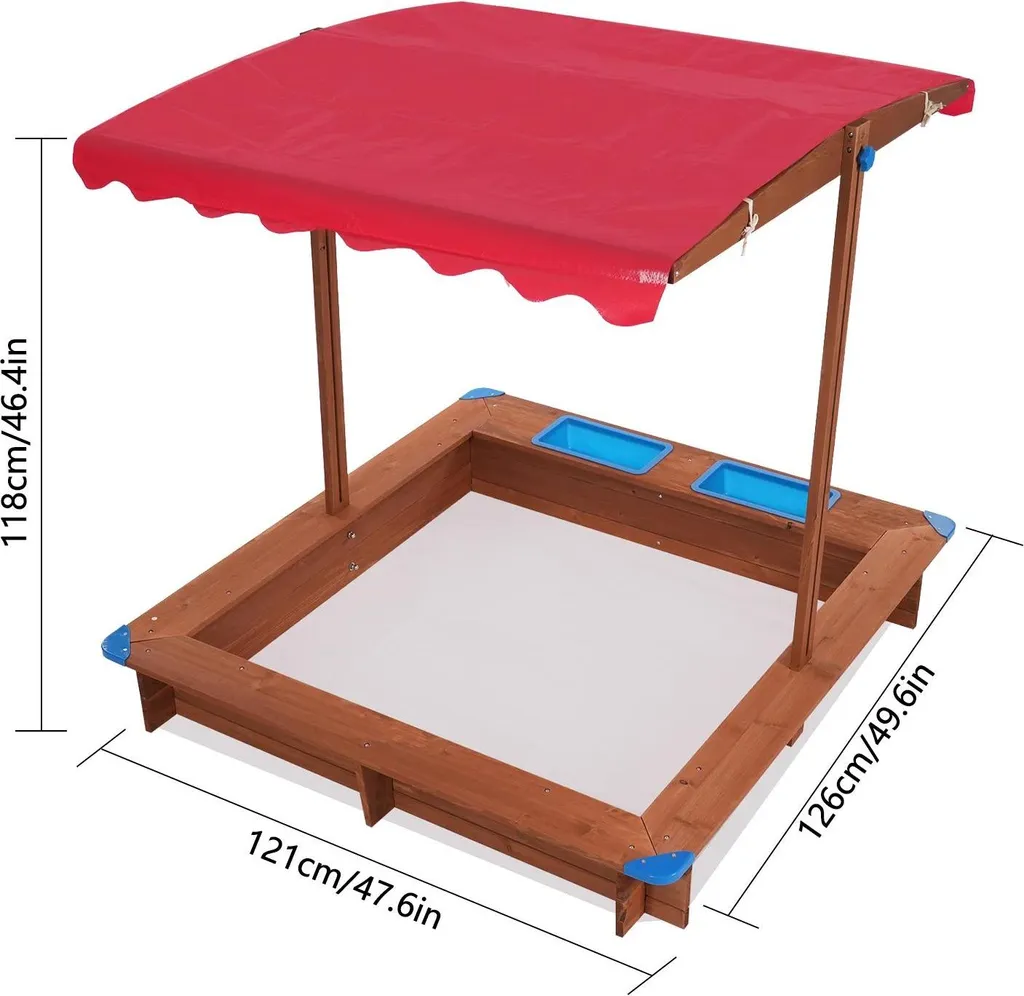 Jeu d'extérieur bac à sable rouge pour enfant - Modèle XL résistant - 2