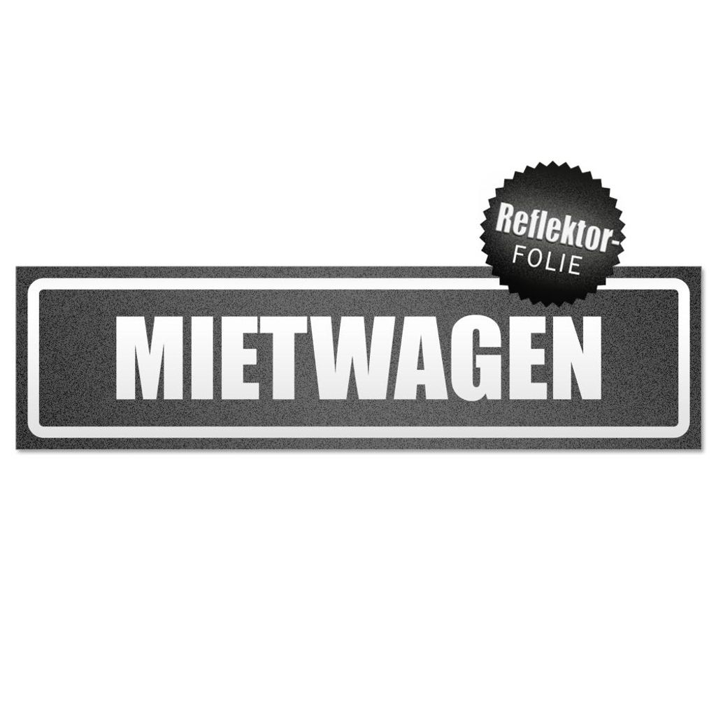Mietwagen invertiert Magnetschild Schild magnetisch