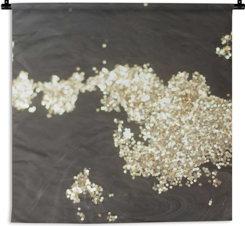 MuchoWow Wandteppich Wandbehang Marmor - Gold - Muster - Schwarz 150x150 cm Tapisserie Dekoration Wandtuch - Wohnaccessoires - Modernes
