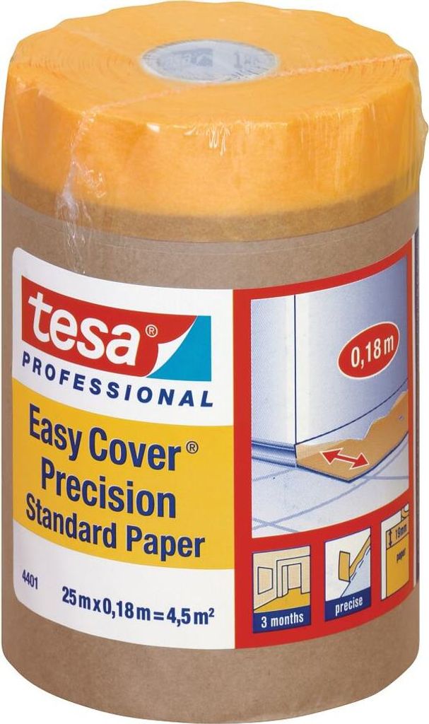 TESA EASY COVER Abdeckpapier mit Abdeckband 25mx0,18m