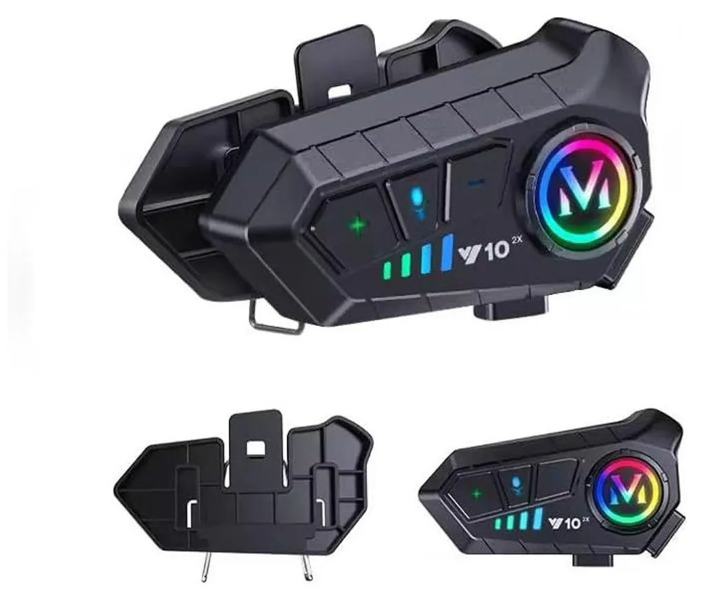 Intercom Moto sans Fil Bidirectionnel - Pack Duo Casque Bluetooth Noir