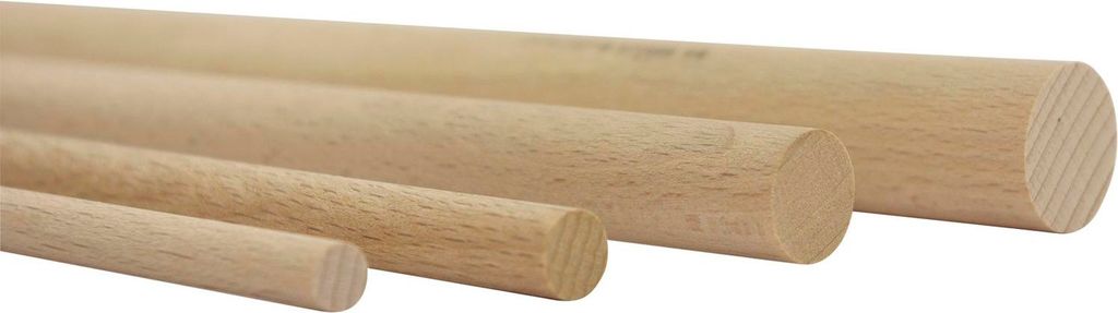 Holzstangen ø 8 mm Länge 1000 mm Holzrundstäbe glatt Holzstäbe massive Buche