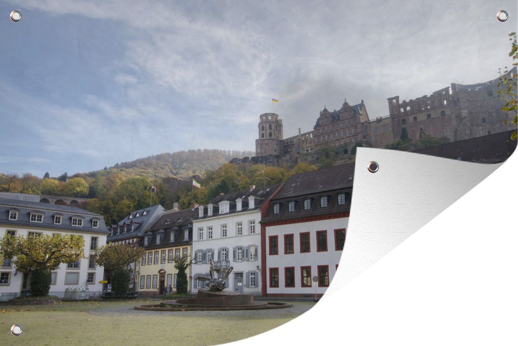 MuchoWow 120x80 cm Outdoor-Poster Gartendeko Sichtschutz Garten Poster für den Garten Heidelberg - Schloss - Deutschland
