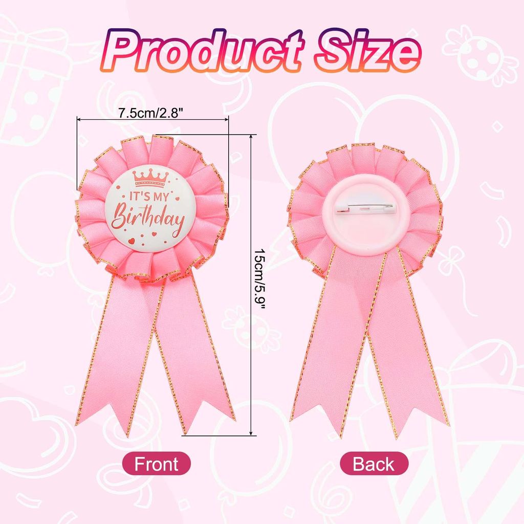 Geburtstagsbandnadel, 15 x 7cm / 5.9 x 2.8" Auszeichnungsband Stoff IT'S MY Birthday Nadel Fš¹r Party Erwachsene Frauen Partydekoration Feier Acc...