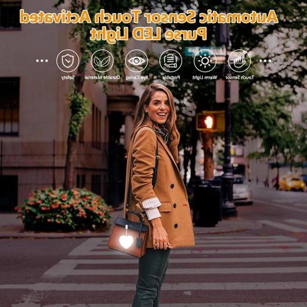 Lampe de sac automatique LED cœur - Accessoire lumineux pour cabas