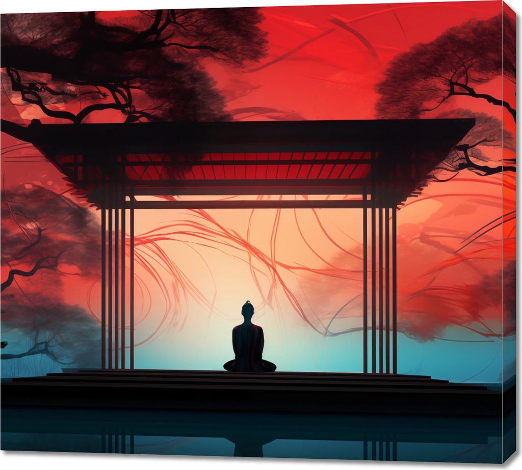 Bild 100x90cm Meditation in der Lotushaltung