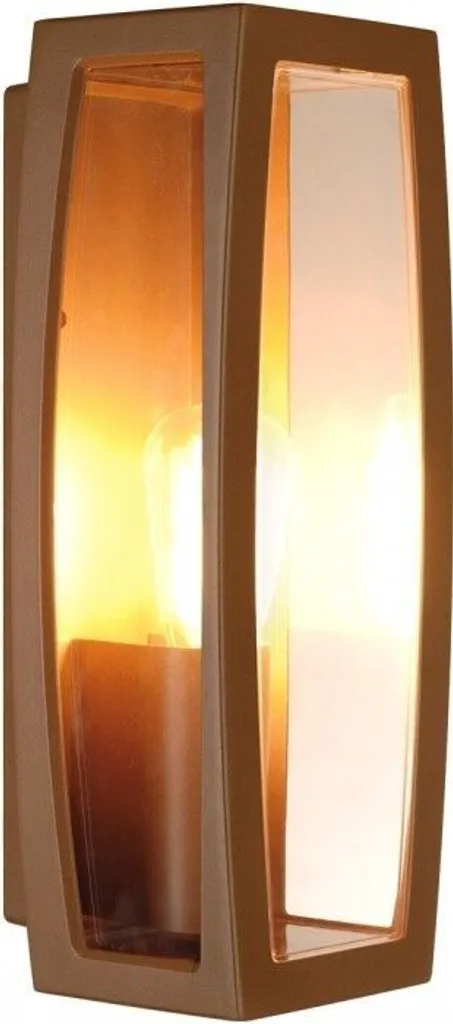 Lanterne murale extérieure Meridian Box E27 carrée finition rouille