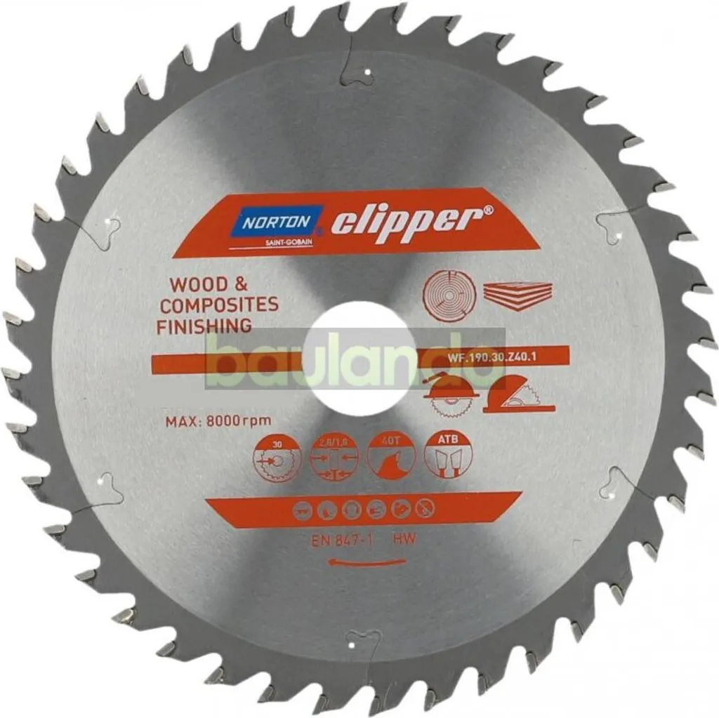 Klinge de Hartmetall de flow 160 x 2,6/1,6x30 Z24 Norton CLIPPER 70184608043