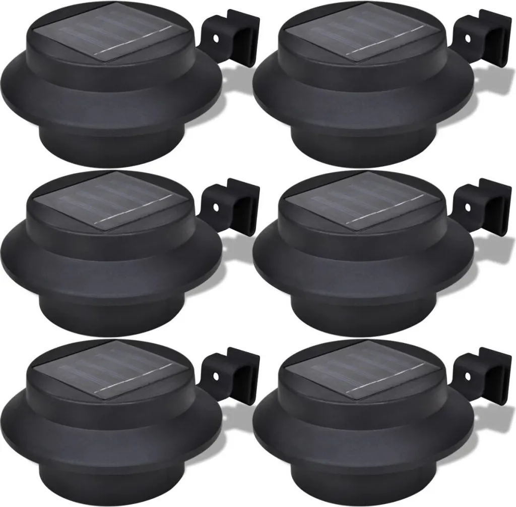 vidaXL Set 6 Lampade Solari per Recinzione Esterne Nere | Offerta Online