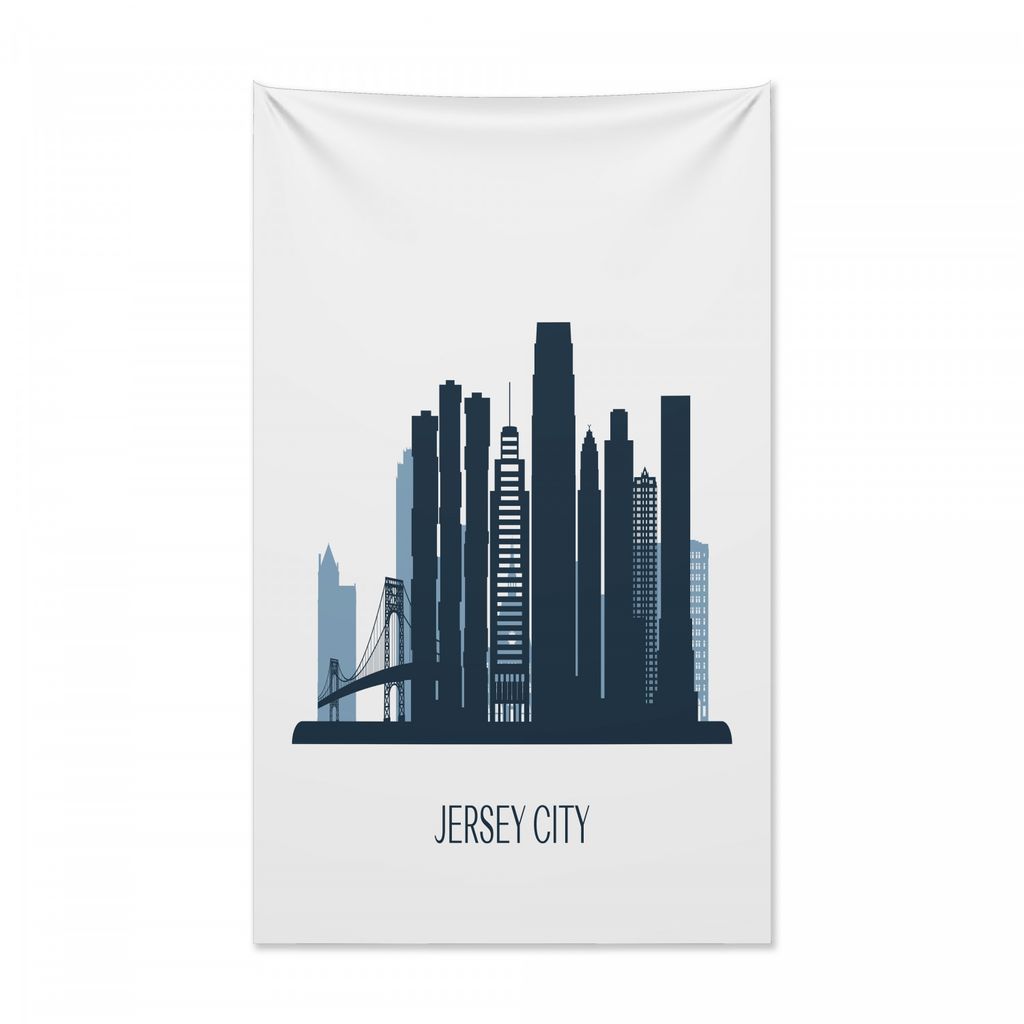 Abakuhaus Jersey City Wandteppich und Tagesdecke, Center of Hudson USA aus Weiches Mikrofaser Stoff Kein Verblassen Klare Farben Waschbar, 140 x 23...