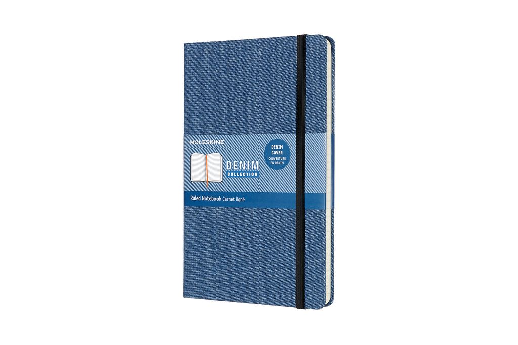 Moleskine Notizbuch Denim - Groß (13x21) - mit festem Stoffeinband - Liniert - 70g-Papier - Antwerpenblau