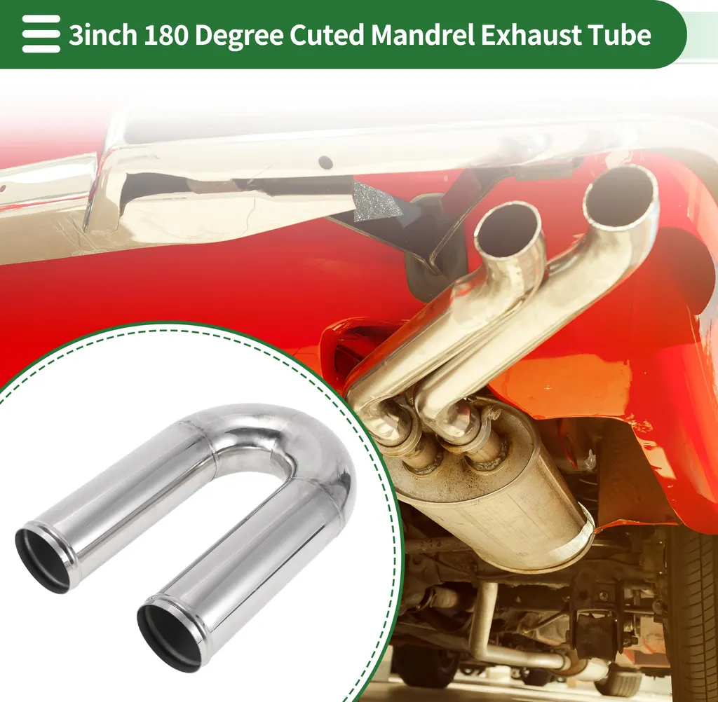Tube Échappement 76mm à Mandrin 180 Degrés en Acier Inox T304 Argenté