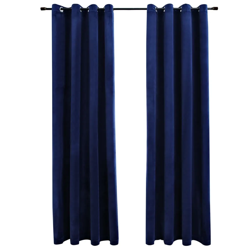 Tende Camera Letto Velluto Blu Scuro 140x225cm | Set 2 Pezzi
