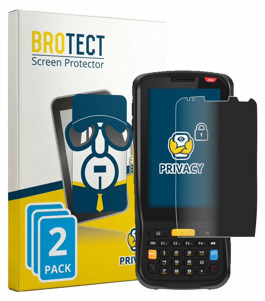 2x BROTECT Sichtschutzfolie für Newland MT65 Beluga V Anti-Spy Privacy Sichtschutz Blickschutz Folie Blaulicht-Schutz