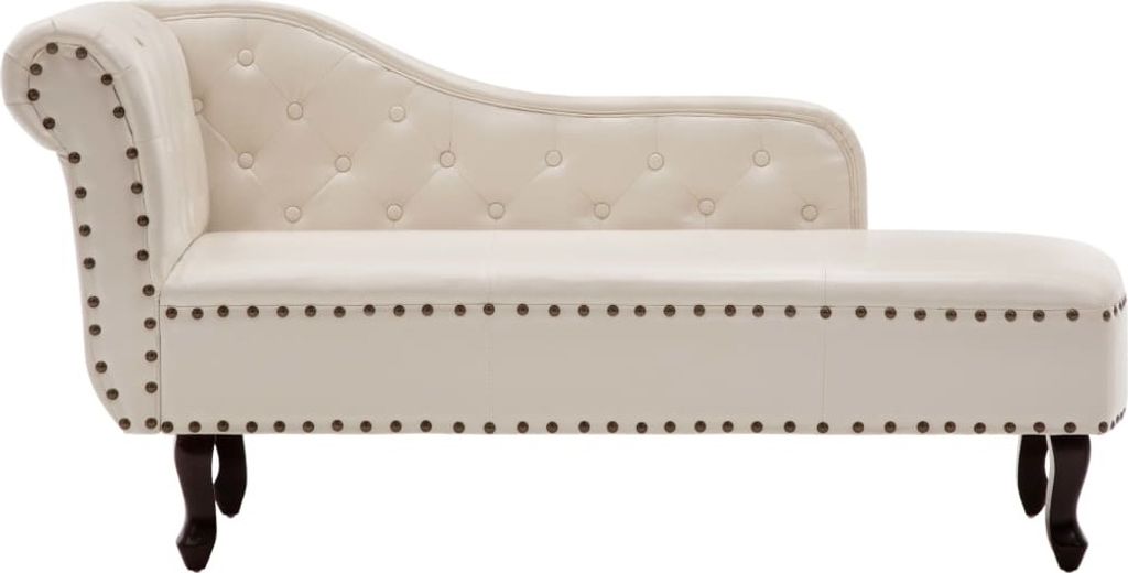 The Living Store Chaiselongue Creme Kunstleder