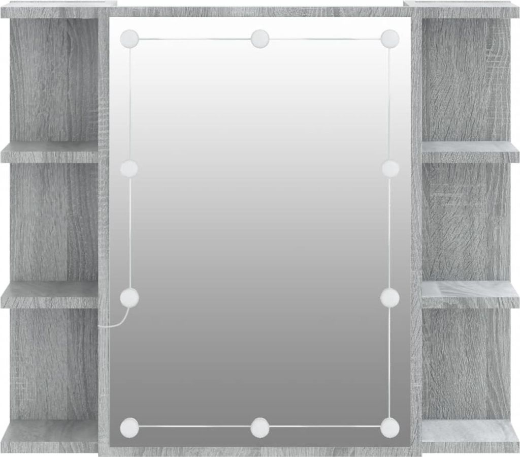 vidaXL Spiegelschrank mit LED Grau Sonoma 70x16,5x60 cm Produktbild 2