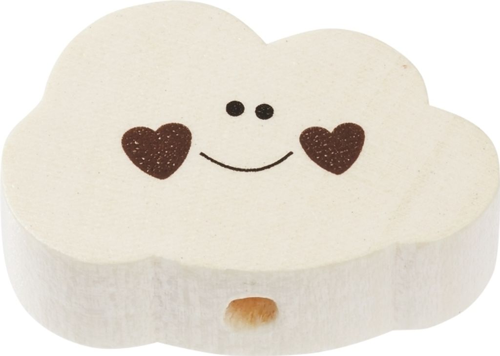 Schnulli-Wolke 30x20x10mm natur/braun, Btl. a 2 St.