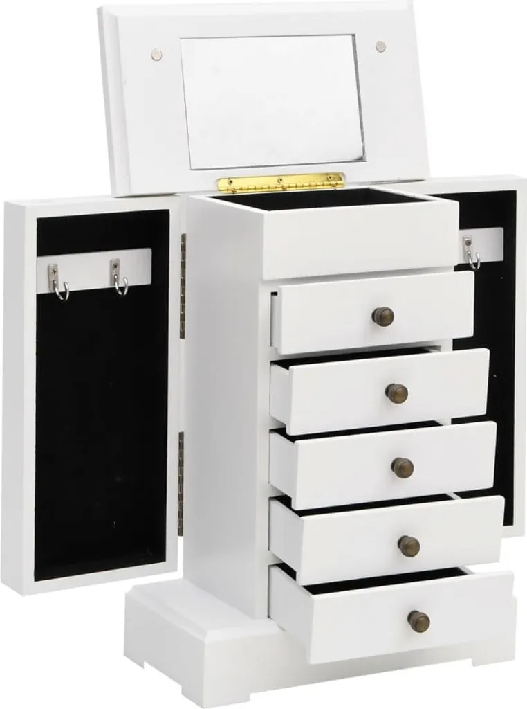 Portagioie Bianco con Specchio MDF 25x34cm - Offerta Online