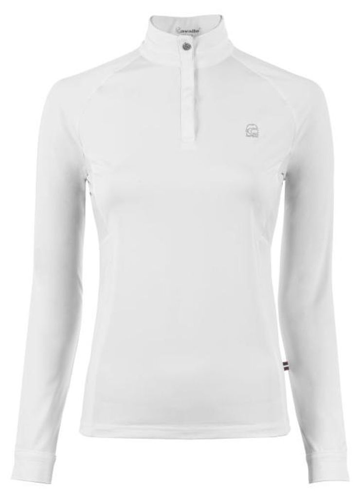 Cavallo Cavaluv Halfzip Longsleeve Turniershirt Damen, Farbe:white, Größe:46