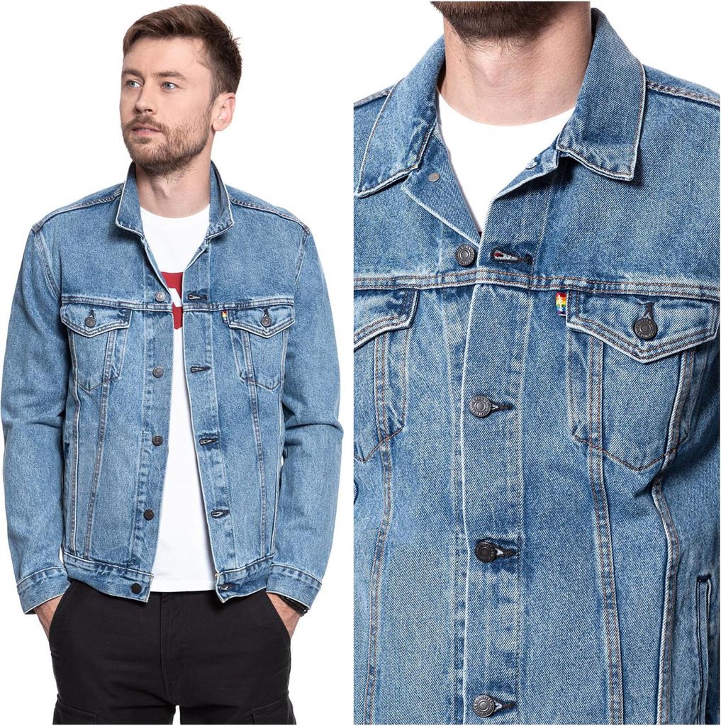 LEVI'S Herren, Jeansjacke PRIDE COMMUNITY TRUCKER JACKET, L, Blau, jeansmantel, , jeansjacken