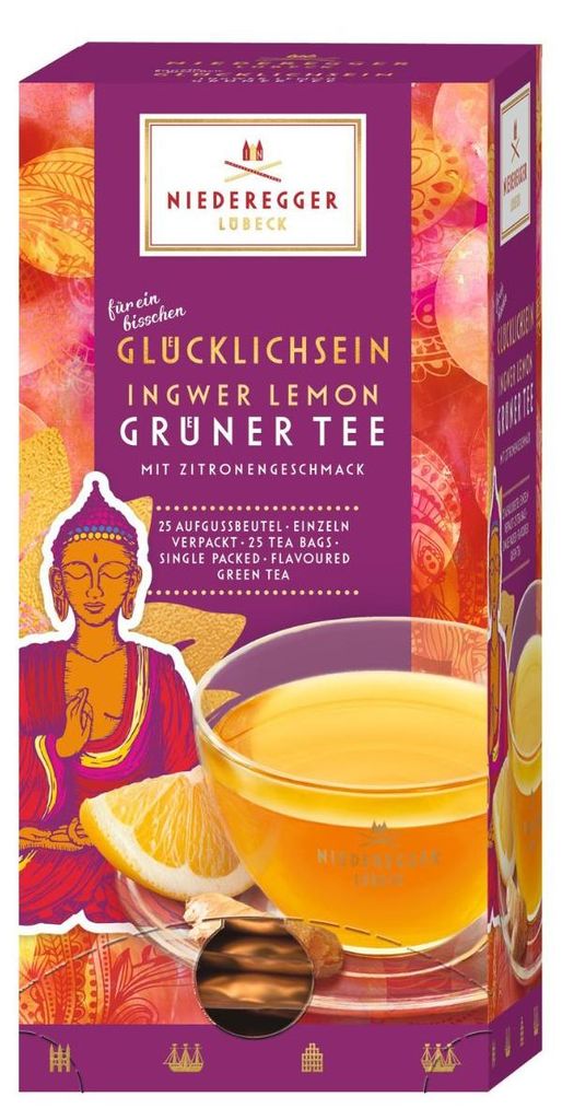 Grüner Tee Ingwer-Lemon "Glücklichsein", Niederegger Produktbild 