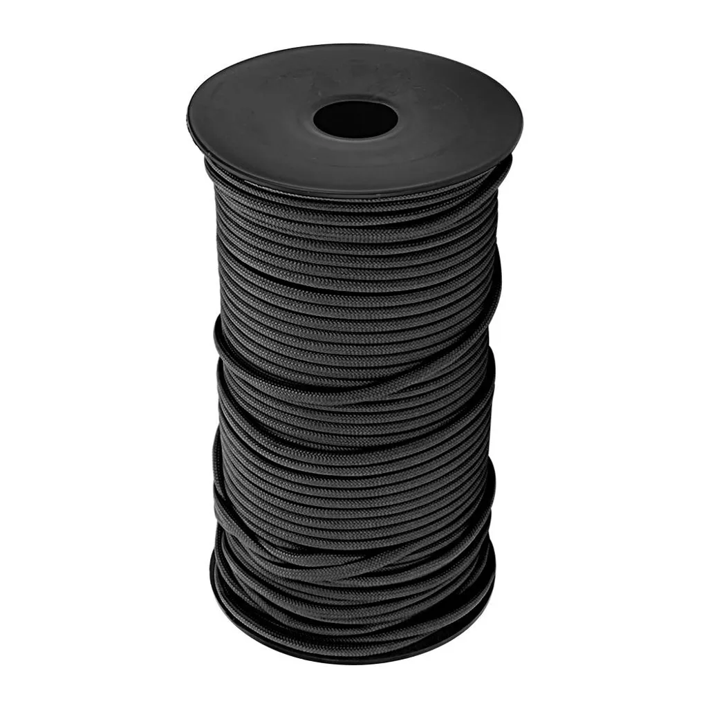 Paracorde noire 100m 9 brins 4mm - Cordon de survie robuste multi-usages