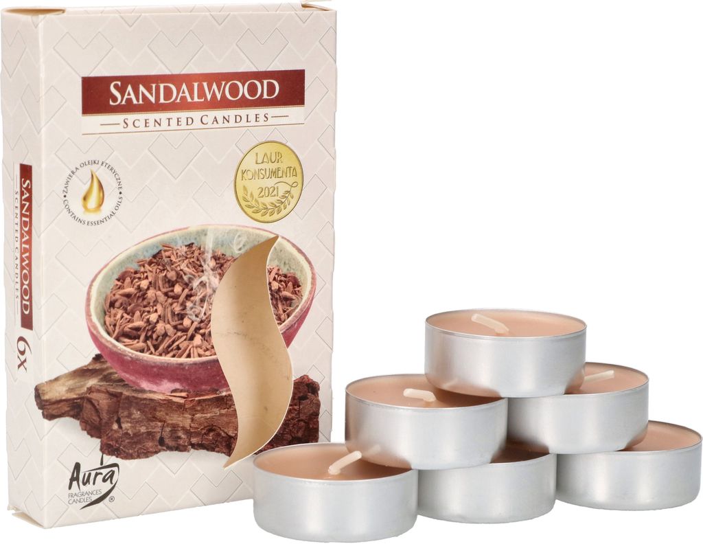 KOTARBAU 6er Pack Duftkerzen Teelichter Sandelholz Duftteelichter Brenndauer 4 Stunden